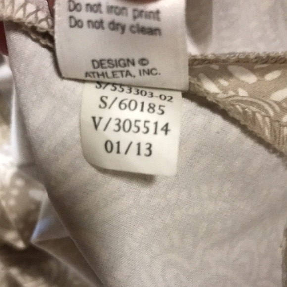 Athleta sundress sleeveless vneck knee length size 2 side zipper tan and cream - Picture 12 of 14